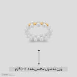 انگشتر طلا 18 عیار زنانه ناریا مدل پنج گوی یوفونی مروارید دو رج