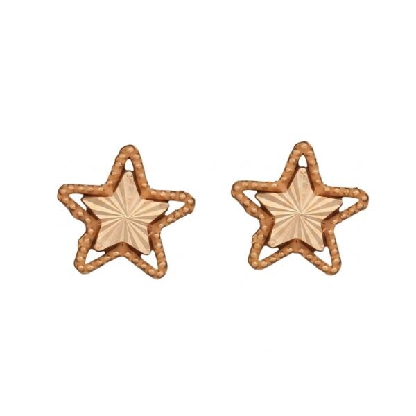 گوشواره میخی طلا 18 عیار زنانه ناریا مدل Star تراش