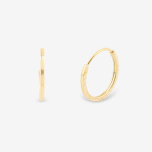 گوشواره حلقه‌ای طلا کم اجرت 18 عیار زنانه ناریا