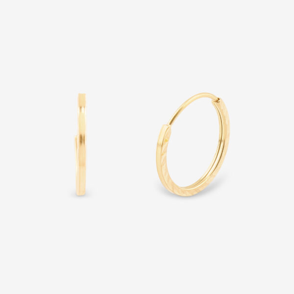گوشواره حلقه‌ای طلا کم اجرت 18 عیار زنانه ناریا