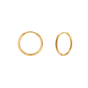 گوشواره حلقه‌ای طلا کم اجرت 18 عیار زنانه ناریا مدل تراش