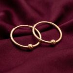 گوشواره حلقه‌ای طلا کم اجرت 18 عیار زنانه ناریا مدل البرناردو