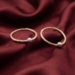 گوشواره حلقه‌ای طلا کم اجرت 18 عیار زنانه ناریا مدل تک گوی